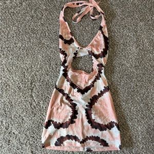 tie dye halter party dress